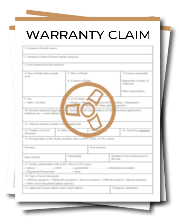 stack of warranty claims